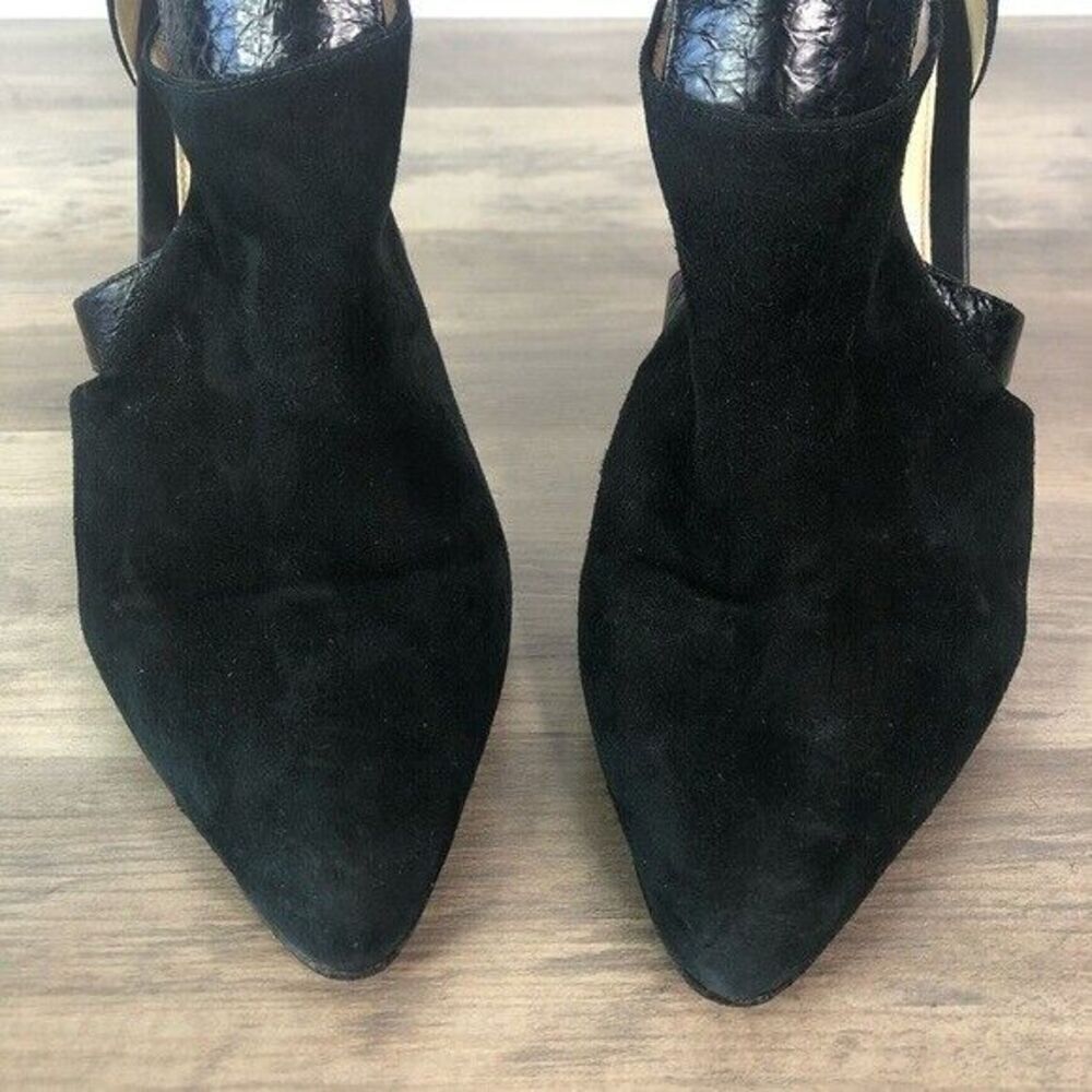 Alexandre Birman Double Buckle Suede Python Cage … - image 4